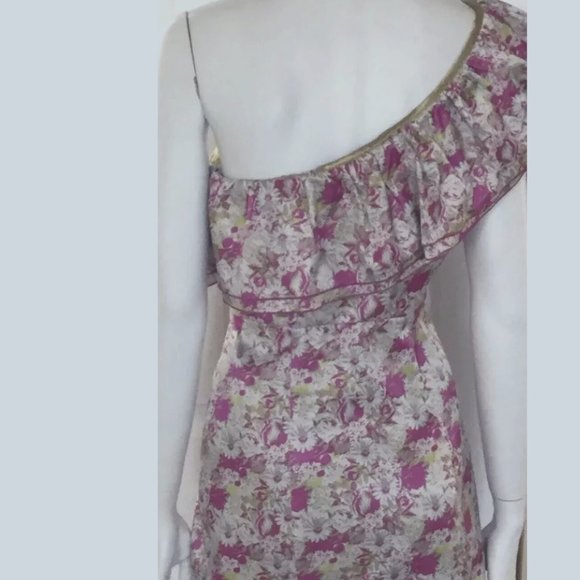 One Shoulder Lined Floral Party Dress SZ Jr. Med NWOT - Picture 7 of 7
